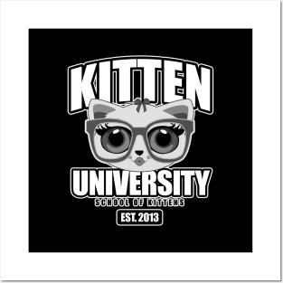 Kitten University - Grey Posters and Art